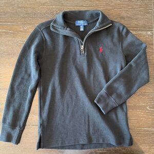 Polo Ralph Lauren Size 8 Boys Black Long Sleeve Quarter-Zip Pullover Sweater